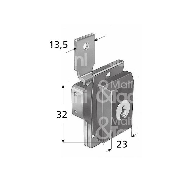 Prefer 2173 serratura per cassetto a leva lunghezza mm 16,8 ambidestra chiave piatta kd rotazione 360° 2 estrazione nero