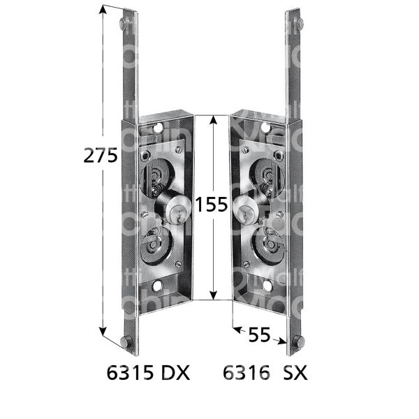 Prefer 6316002 serratura per scorrevoli laterale foro tondo / chiave piatta cifratura kd