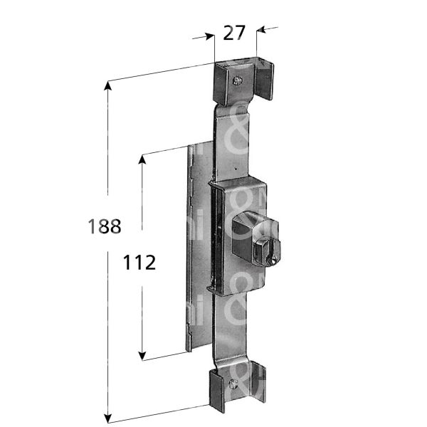 Prefer 6610 serratura per cancello estensibile alto/basso ambidestra cilindro tondo