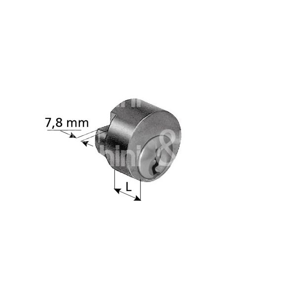 Prefer 6810000 cilindro per basculante 11 mm Ø 22 chiave piatta cifratura kd ottone satinato