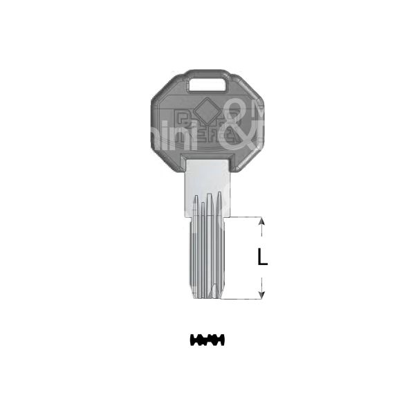 Art. 76392a70 chiave punzonata per serie u-w testa in plastica - l 21 mm