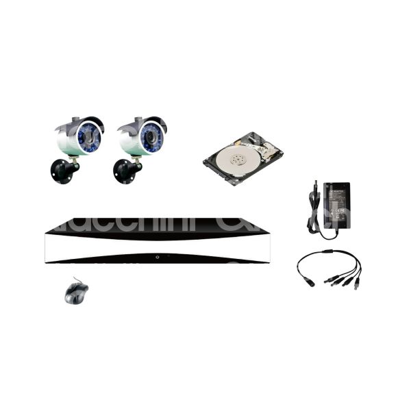 Proxe 433310 kit videosorveglianza per uso esterno registrazione su hard disk trasmissione filare ingressi bnc