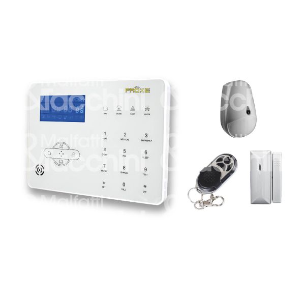 Proxe 502007 kit allarme 3 central gsm-sd comunicazione wireless per uso interno alimentazione 15v 1,5a
