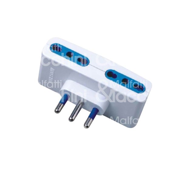 Proxe 722306 adattatore civile quadruplo art. 722306 bianco spina 2p + t / presa 2p + t - 10 a - 250v -