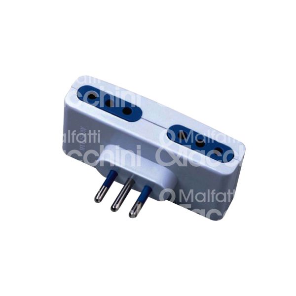 Proxe 722306 adattatore civile quadruplo art. 722306 bianco spina 2p + t / presa 2p + t - 10 a - 250v -