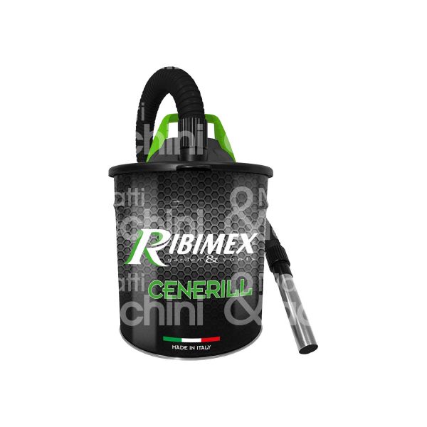 Ribimex prcen001 aspiracenere cenerill potenza 1000 w bidone metallo capacità lt. 18 lunghezza tubo mt. 1,10