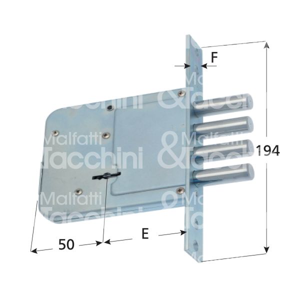 Sab 454 serratura doppia mappa da infilare laterale e 60 4 pistoni 4 mandate ambidestra kd