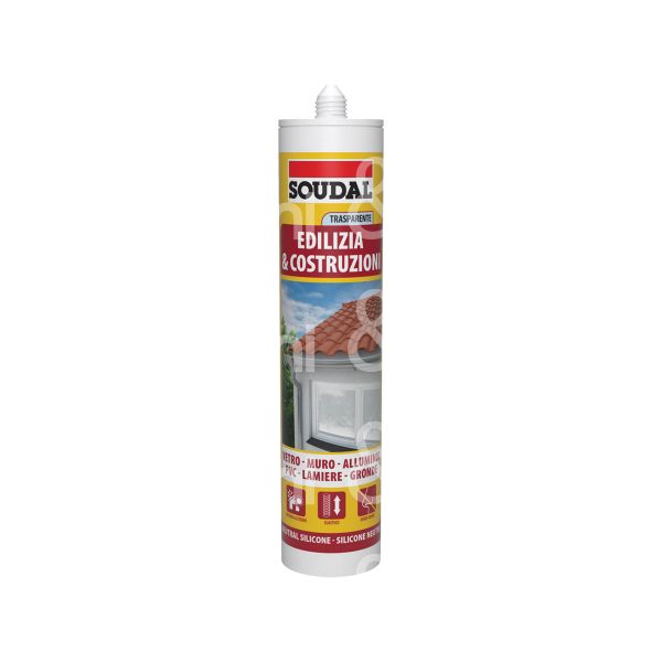 Soudal 124161 sigillante siliconico art. 124161 neutro contenuto ml 300 colore testa di moro ral 8017 utilizzo edilizia