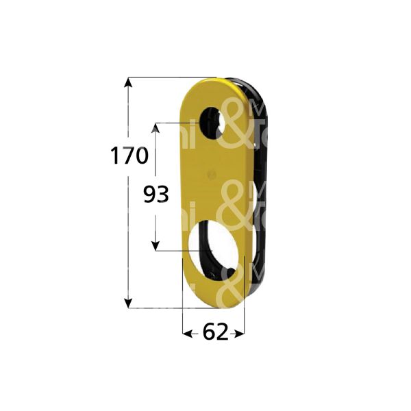 Securemme 4506ol placca foro maniglia piÙ protettore ottone lucido interasse 93 mm 62 x 170 Ø 46