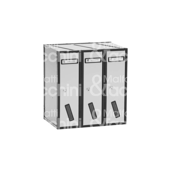 Silmec 3150372 casellario postale sc 5v montaggio verticale 3 porte alluminio argento l mm 375 - h mm 400 - p mm 250