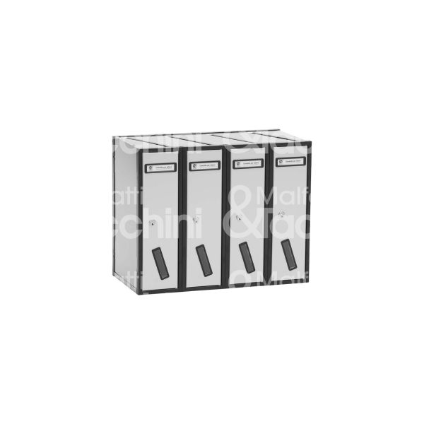 Silmec 3150472 casellario postale sc 5v montaggio verticale 4 porte alluminio argento l mm 500 - h mm 400 - p mm 250