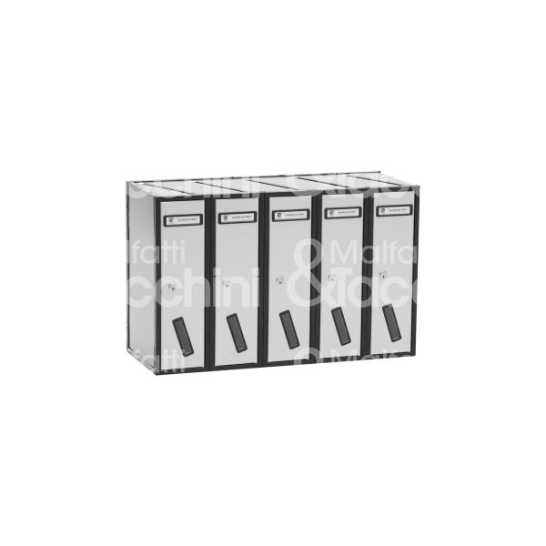 Silmec 3150572 casellario postale sc 5v montaggio verticale 5 porte alluminio argento l mm 625 - h mm 400 - p mm 250
