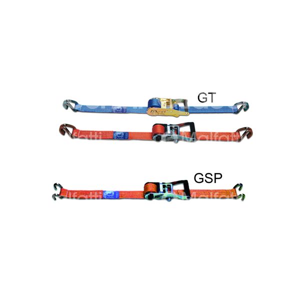 Strops 50l2500gt cinghia a cricchetto art. 50l2500gt poliestere colore blu l mt 9 - h mm 50 attacco gancio uncino doppio