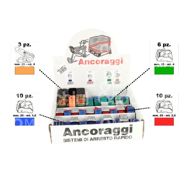 Strops espcart5 espositore cinghia con fibbia autobloccante art. espcart5 poliestere colore assortiti confezione pz 29