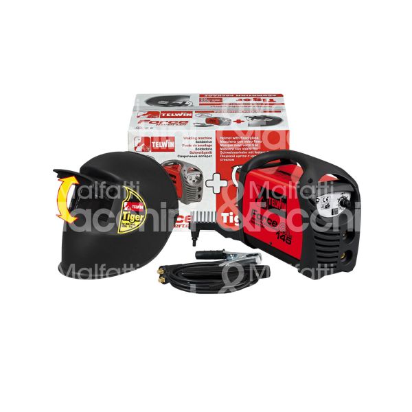 Telitalia 815862 saldatrice inverter con accessori force 145 tipo saldatura mma dc elettrodi 1,6 - 3,2 mm corrente assorbita max 27 a potenza assorbita max 3,5 kw peso kg 4,21