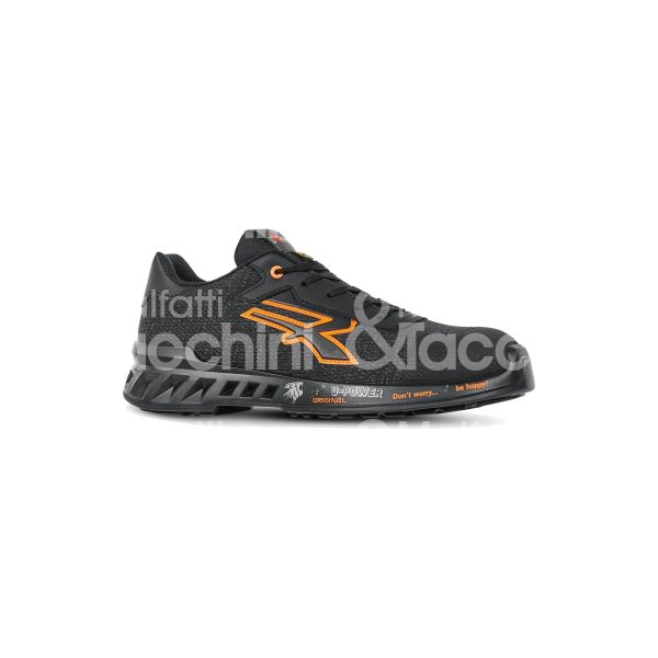 U-power 20026642 scarpa antinfortunistica bassa bruce classe di protezione s1p src esd taglia 42 colore nero/arancio tomaia nylon traspirante e film antiabrasione suola pu puntale airtoe lamina antiperforazione conformità en iso 20345:2011