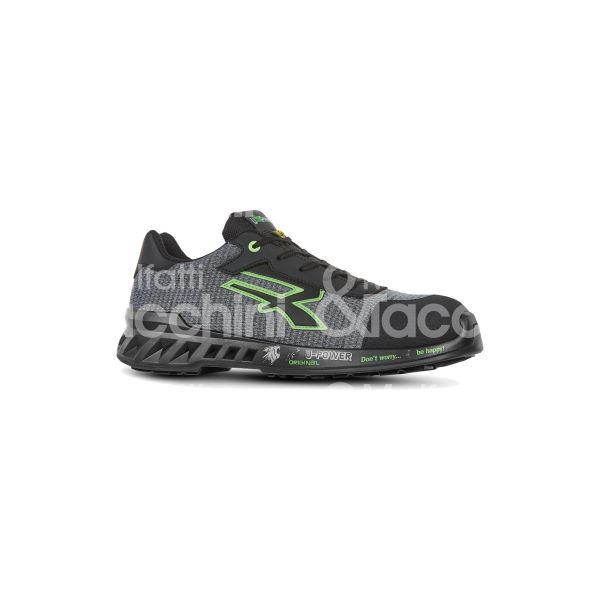 U-power 2006642 scarpa antinfortunistica bassa mike classe di protezione s1p src esd taglia 42 colore grigio/verde tomaia nylon traspirante e film antiabrasione suola pu puntale airtoe lamina antiperforazione conformità en iso 20345:2011