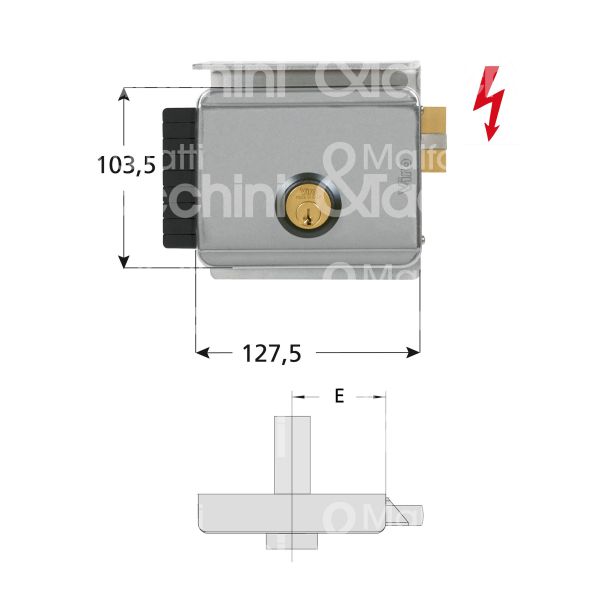 Viro 179927941 elettroserratura da applicare laterale e 50/80 dx foro tondo senza mandate