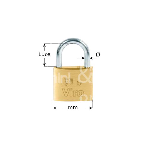 Viro 554 lucchetto ad arco mm 40 chiave piatta cifratura kd