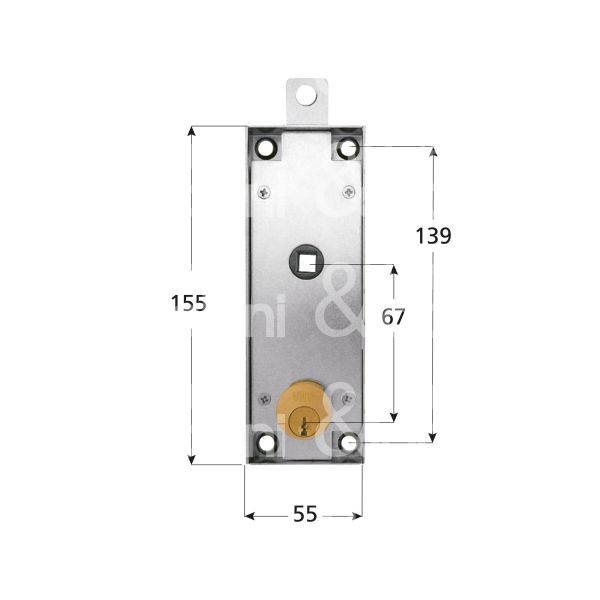 Viro 82359 serratura per basculante 1 punto di chiusura foro tondo / chiave piatta cifratura kd