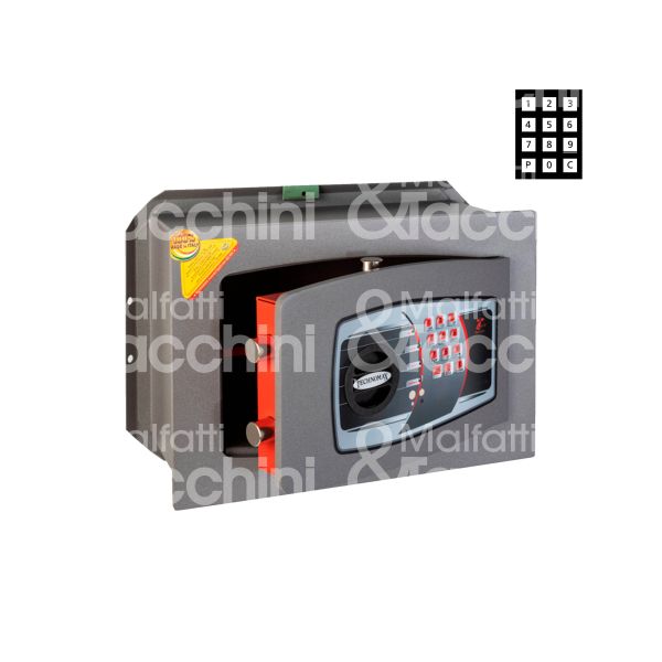 Technomax dt/4 cassaforte orizzontale combinazione digitale da murare l 390 x h 270 x p 200 n° catenacci 2 + 2