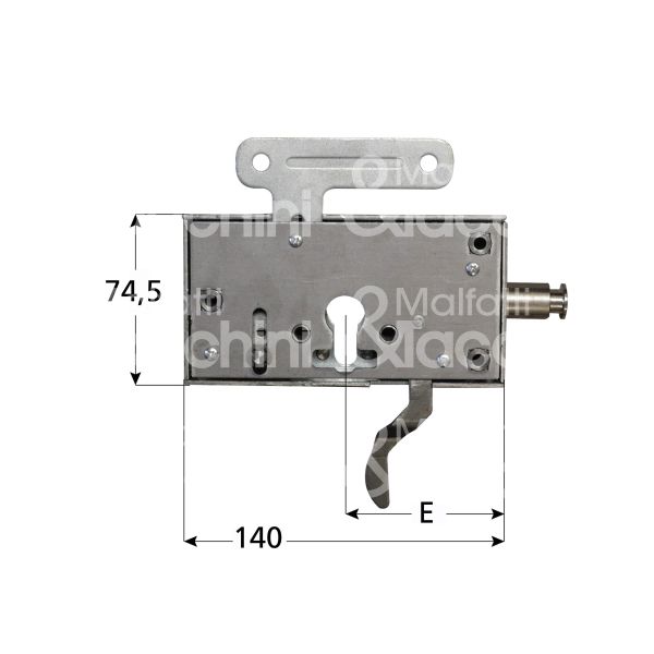 Tesio srbintd serratura con limitatore e interblocco per gripstop c triplice sagomato dx