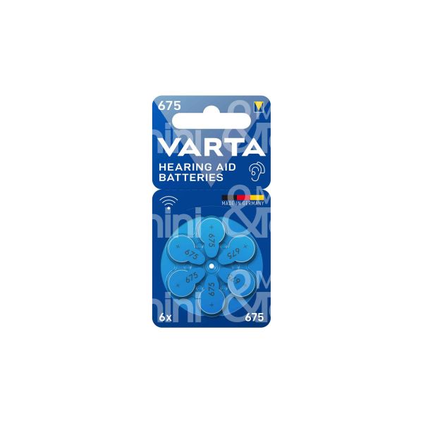 Varta 246001416 pila acustica 675 pr44 zinc-air confezione pz 6 - volts 1,45 v -