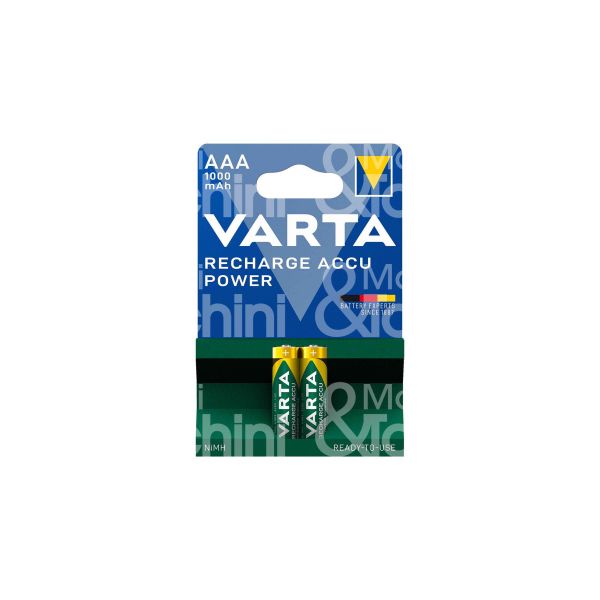 Varta 5703301402 pila recharge accu recycled aaa mn2400 - lr3 ministilo alkaline confezione pz 2 - volts 1,2v - 1000