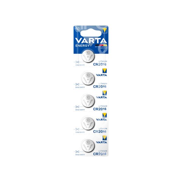 Varta 6016229405 strip pila energy cr2016 bottone litio confezione pz 5 - volts 3 v -