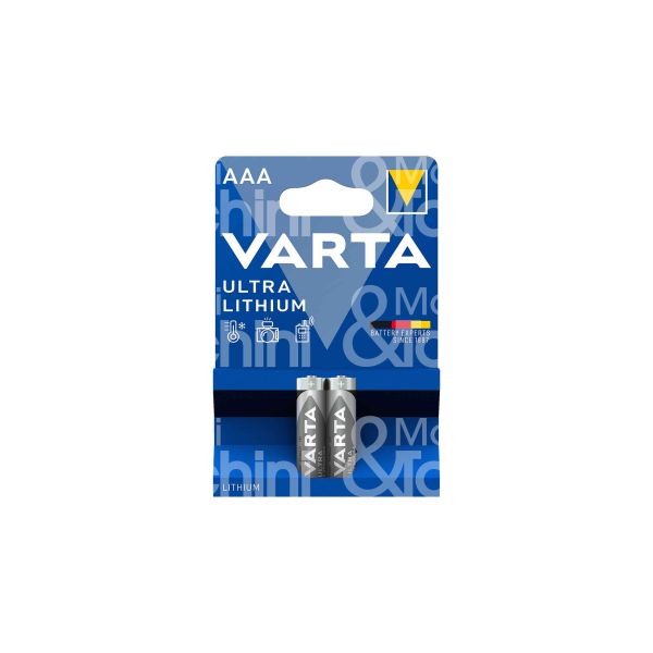 Varta 6103301402 pila lithium aaa 6103 stilo litio confezione pz 2 - volts 1,5 v -