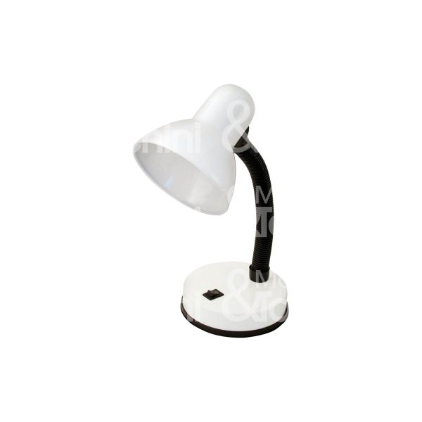 Velamp tl1201b lampada da tavolo charleston art. tl1201b bianco attacco e 27 braccio flessibile