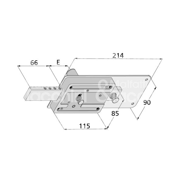 Welka 01250601 ferroglietto 6 mandate e 50 dx cilindro tondo fisso chiave piatta sporg. cil. 60