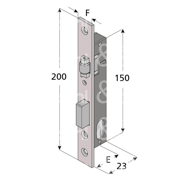 Welka 11015010 serratura per montanti laterale rullo piÙ catenaccio e 15 foro ovale ambidestra 1 mandate