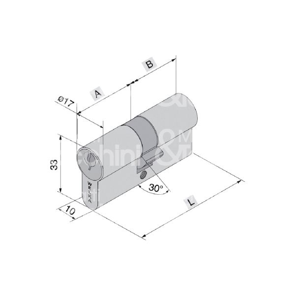 Welka 70022380 cilindro sagomato chiave/chiave 43 x 27 = 70 mm chiave piatta cifratura kd ottone satinato