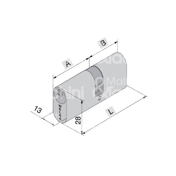 Welka 70222380 cilindro ovale chiave/chiave 27 x 43 = 70 mm chiave piatta profilo dx cifratura kd ottone satinato