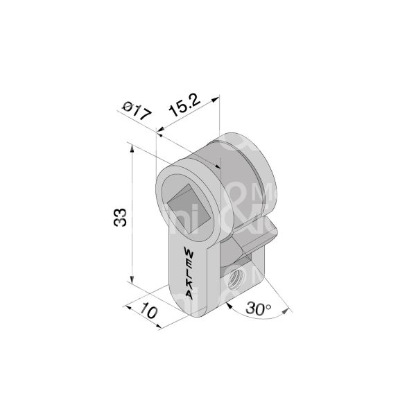 Welka 74000000 adattatore cilindro con quadro maniglia 8 mm