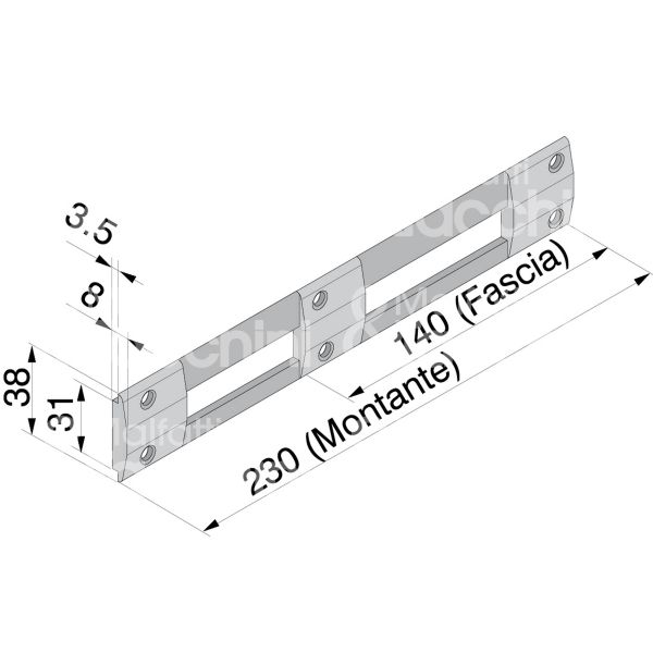 Welka 87001 contropiastra nylon per profilati ambidestra