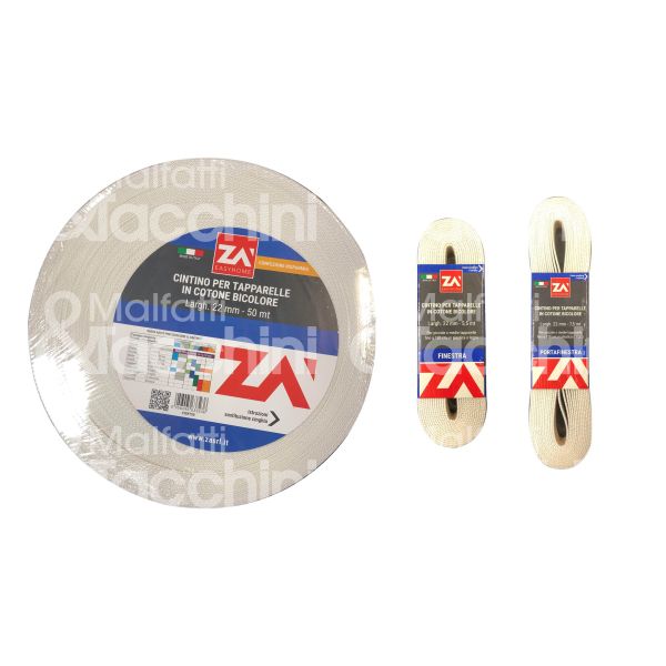 Za' ci2rt50 cintino tapparella art. ci2rt50 cotone bi-color - l mt 50 - gr 22 - h mm 22