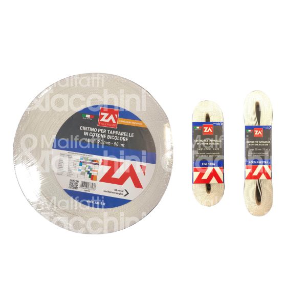 Za' ci2mt55 cintino tapparella art. ci2mt55 cotone bi-color - l mt 5,5 - gr 22 - h mm 22