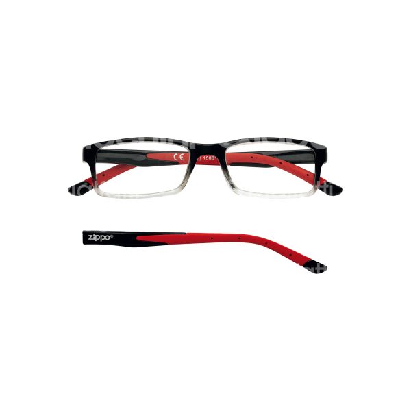 Zippo italia 31z091r100 occhiale da lettura art. 31z 091 red montatura plastica colore rosso-nero gradazione +3.0