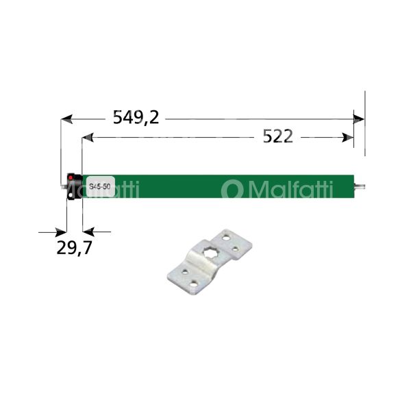 M&t 900 13570 motore tapparella art. mt45b050n-2 forza 50 nm portata 90 kg l mm 549,2 Ø mm 53,5 fine corsa elettronico frequenza 50 hz senza manovra soccorso