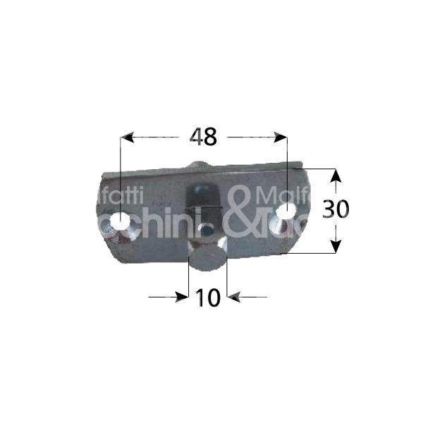 M&t 900 13853 supporto art. cpr.cbs.or.10 ferro zincato interasse mm 48 attacco perno quadro - Ø mm 10 - h mm 30