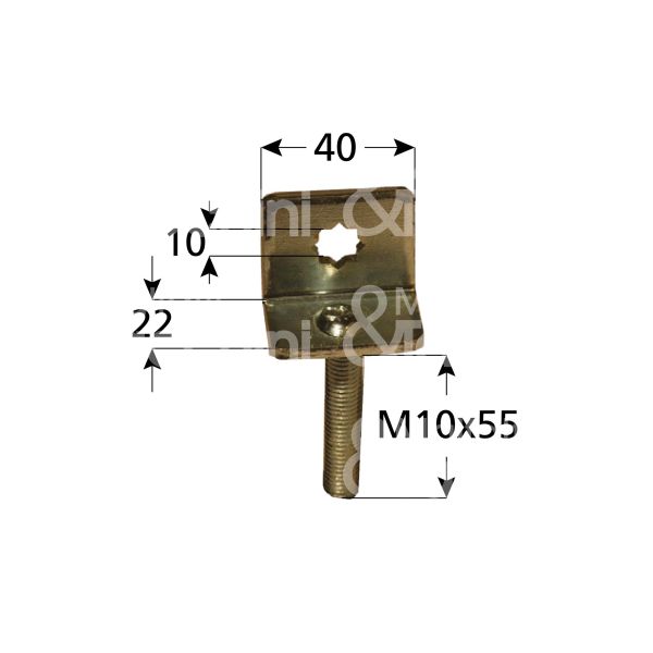 M&t 900 13866 supporto regolabile art. csf.10m.60.10 ferro tropicalizzato attacco gambo filettato - Ø m10x55 -