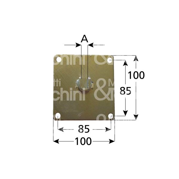 M&t 900 13873 supporto con appoggio art. csv.100.10.16 ferro tropicalizzato interasse mm oriz.85 vert.85 attacco quadro - Ø mm 16 - l mm 100 - h mm 100