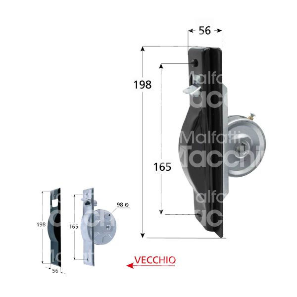 M&t 900 14066 avvolgitore semincasso art. a916sx mt 5,5 Ø mm 67 interasse mm 165 con placca finitura nero mano sx