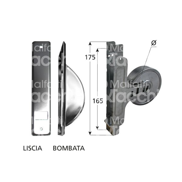 M&t 900 14073 avvolgitore semincasso art. aas.165.06.sc mt 6 Ø mm 75 interasse mm 165 bombata placca finitura argento mano ambidestro