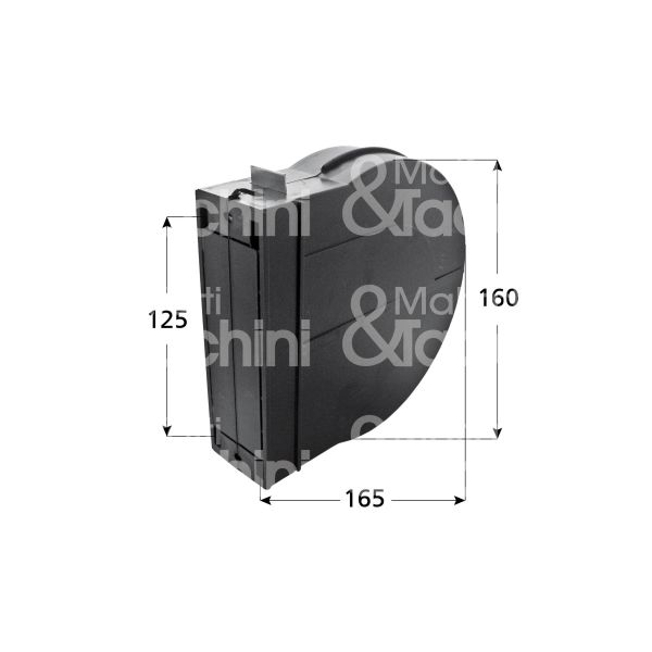 M&t 900 14333 cassetta avvolgitore mt da 4 a 6 plastica nero interasse mm 125 - h mm 160 x p mm 165