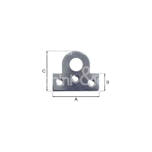 Sipa 17150 lastrina porta lucchetto art. 1981 acciaio zincato sezione rettangolare Ø fori mm 5 l mm 47 h mm 35,5 spessore mm 1,8