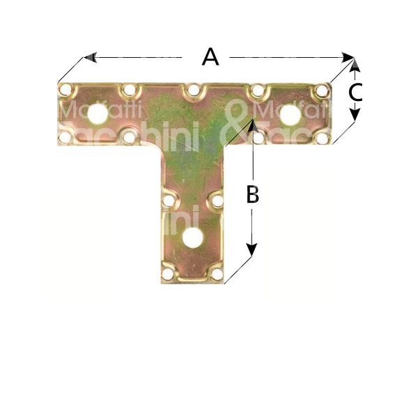 M&t 900 17431 giunzioni a t art. 502 ferro tropicalizzato l mm 70 h mm 52 spessore mm 2