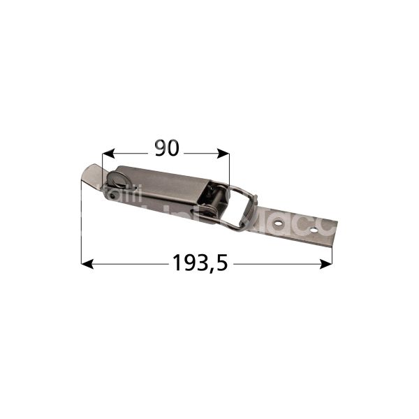 M&t 900 25405 chiusura a leva art. 2.00.01 acciaio nikelato con portalucchetto mm 112